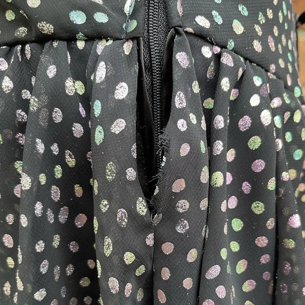 Vintage New Leaf 80’s Metallic Polka Dot Ruffle Dress - Picture 6 of 9